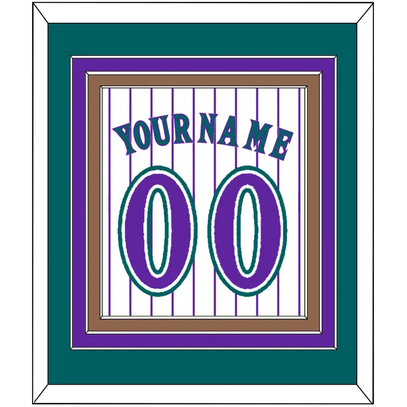 Arizona Name & Number - Alternate Home White Pinstripes (1998-2006) - Triple Mat 3