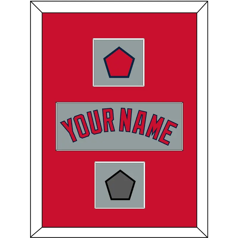 Boston Name, Logo Patch & World Series Champions Patch - Road Gray - Single Mat 2