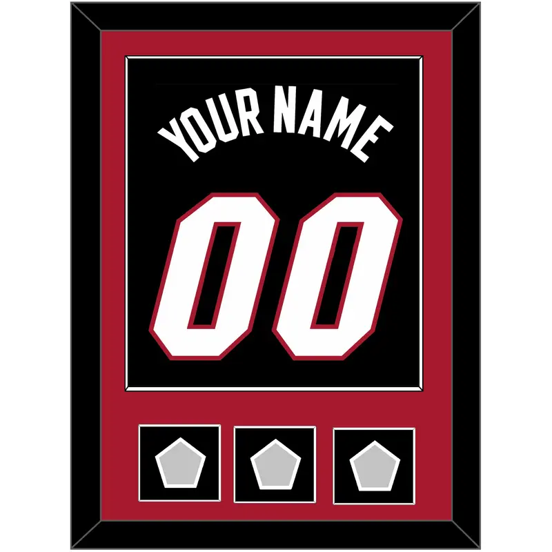 Miami Name & Number With 3 Finals Patches - Road Black (1999-2008) - Single Mat 2