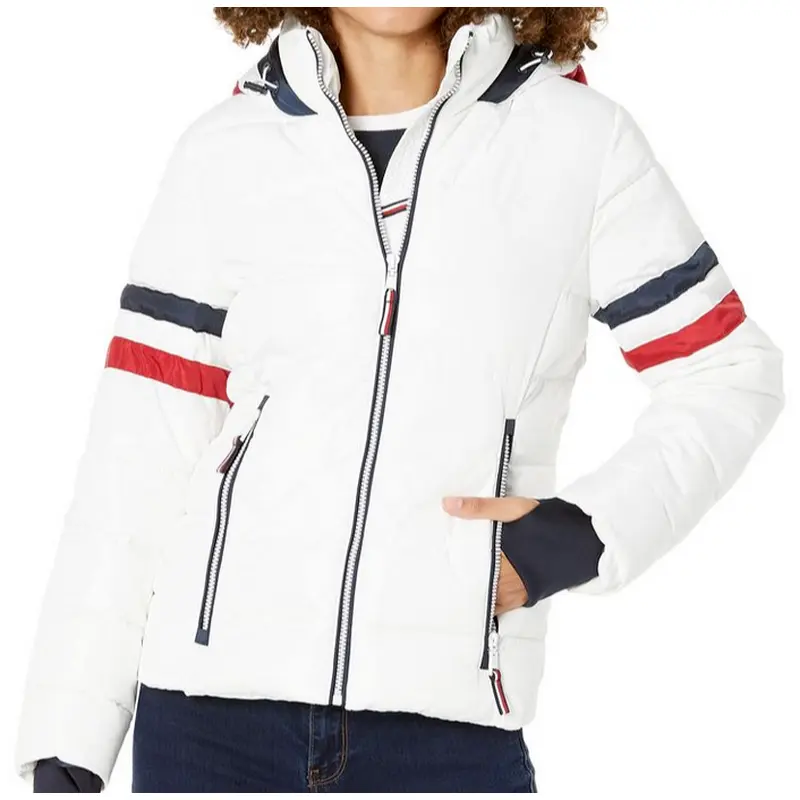 TOMMY HILIGIGER JACKET WOMEN SHIRT PUFFER TW1MP498 WHT