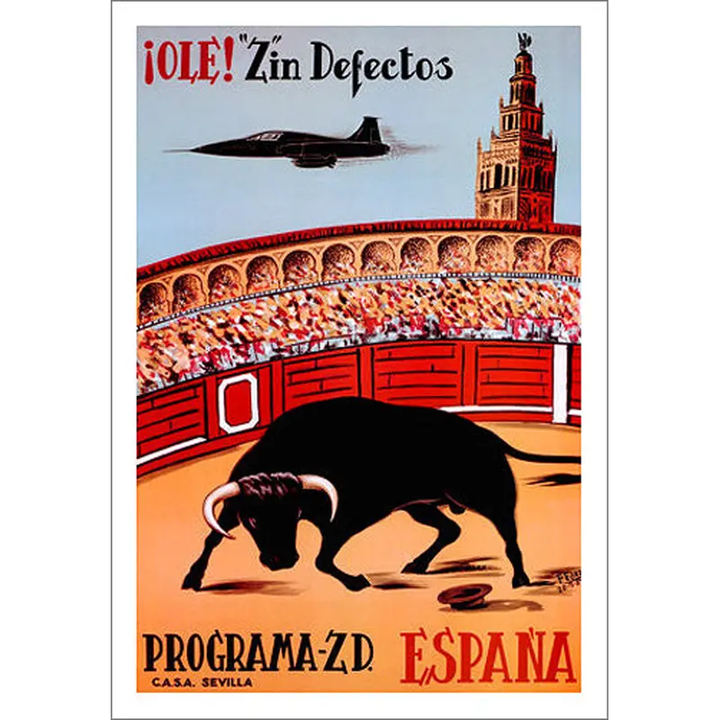 Bullfighting in Spain "Ole! Z in Defectos" (1967) Vintage Poster Reprint - Avenue A Cards