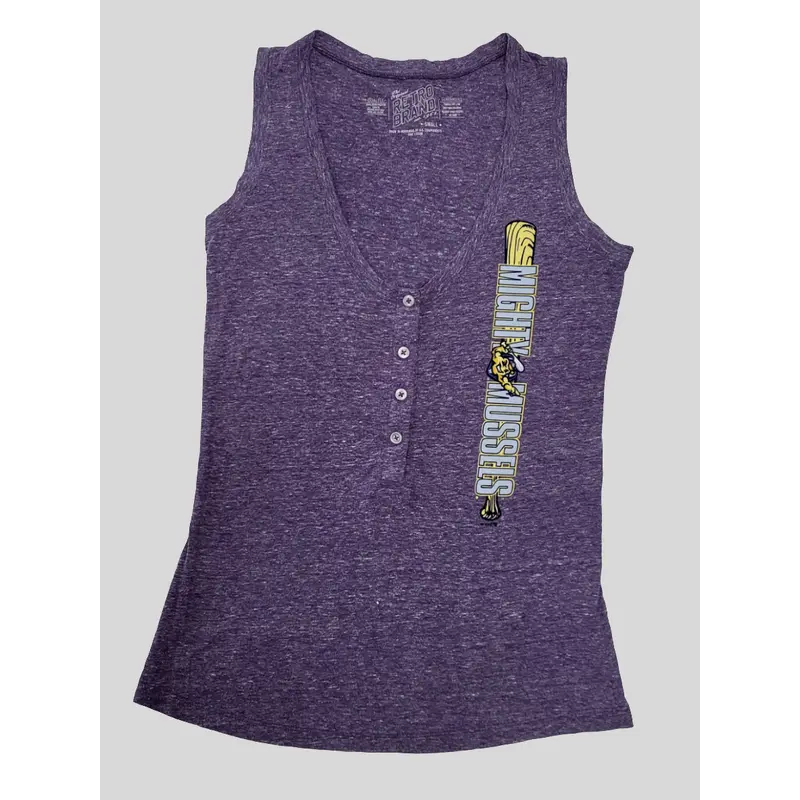 Mighty Mussels Ladies Button Down Henley Tank