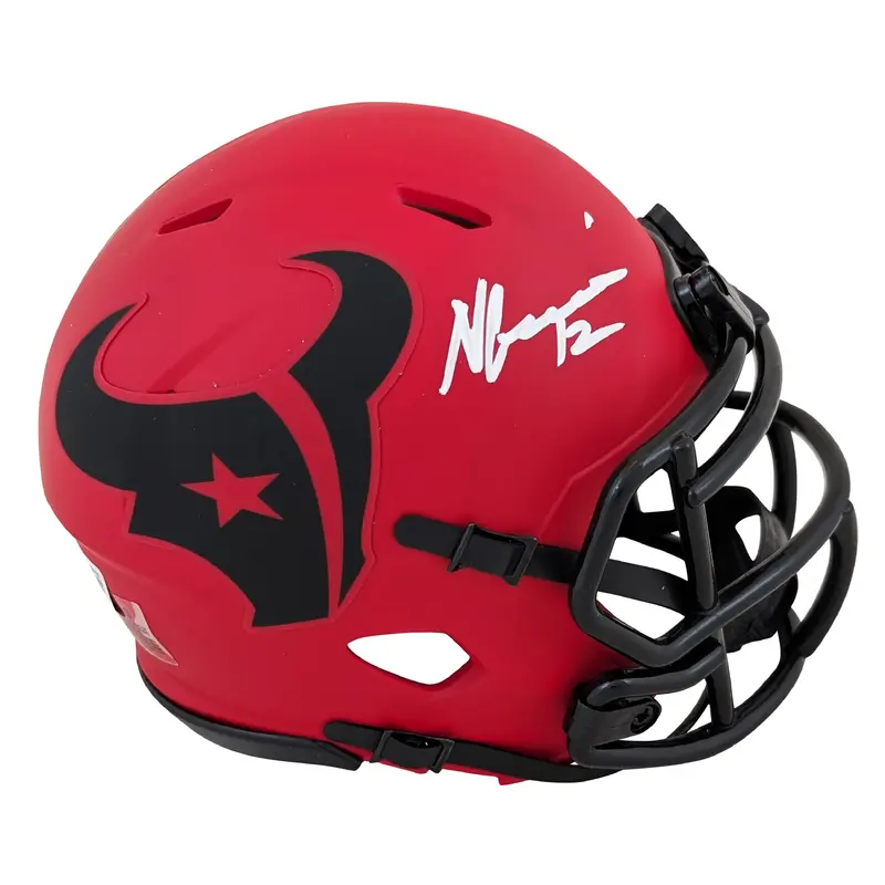 Texans Nico Collins Authentic Signed Rave Speed Mini Helmet BAS Witnessed