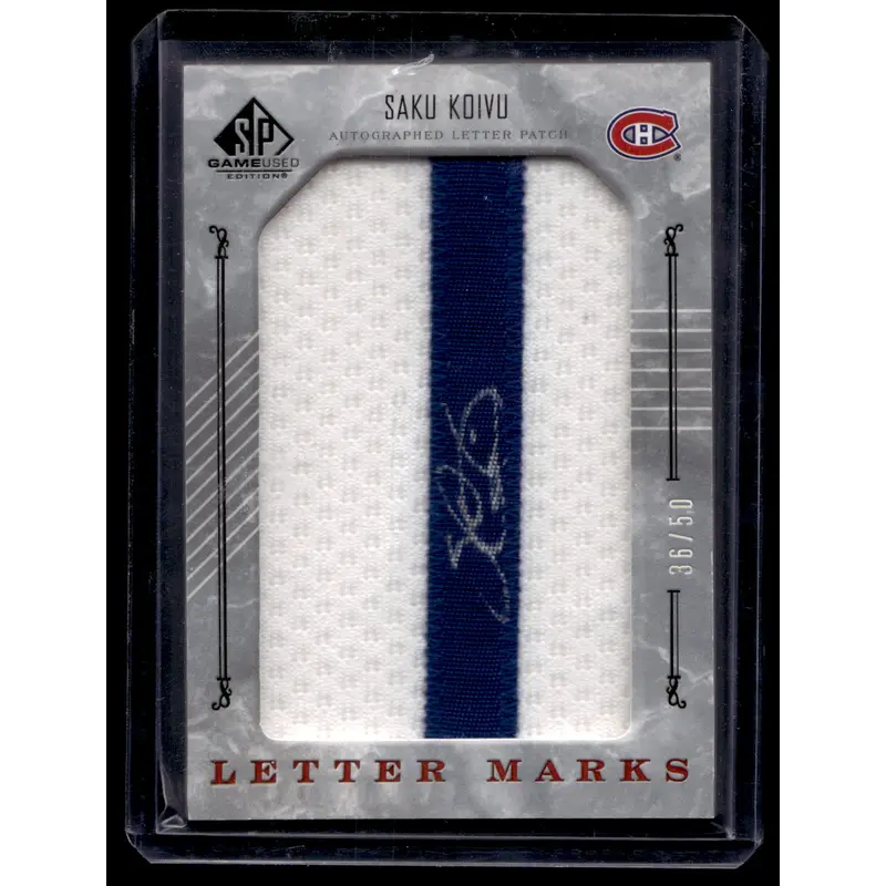 2006-07 Upper Deck SP Game Used Edition - Letter Marks "I"- Saku Koivu #LM-SK /50
