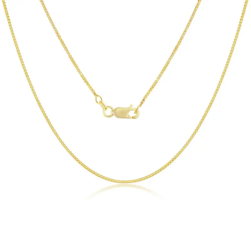 Sterling Silver 1.0mm Box Chain - Gold Plated