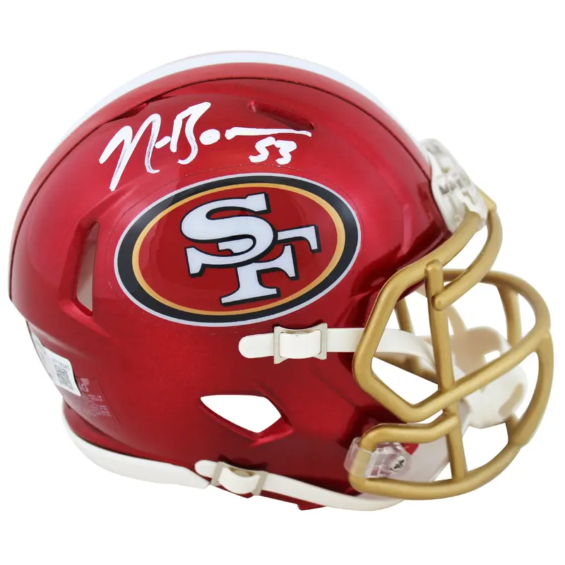 49ers Navorro Bowman Authentic Signed Flash Speed Mini Helmet BAS Witnessed