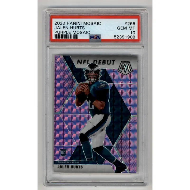 Jalen Hurts 2020 Mosaic Purple Mosaic 15/49 PSA 10 Gem Mint
