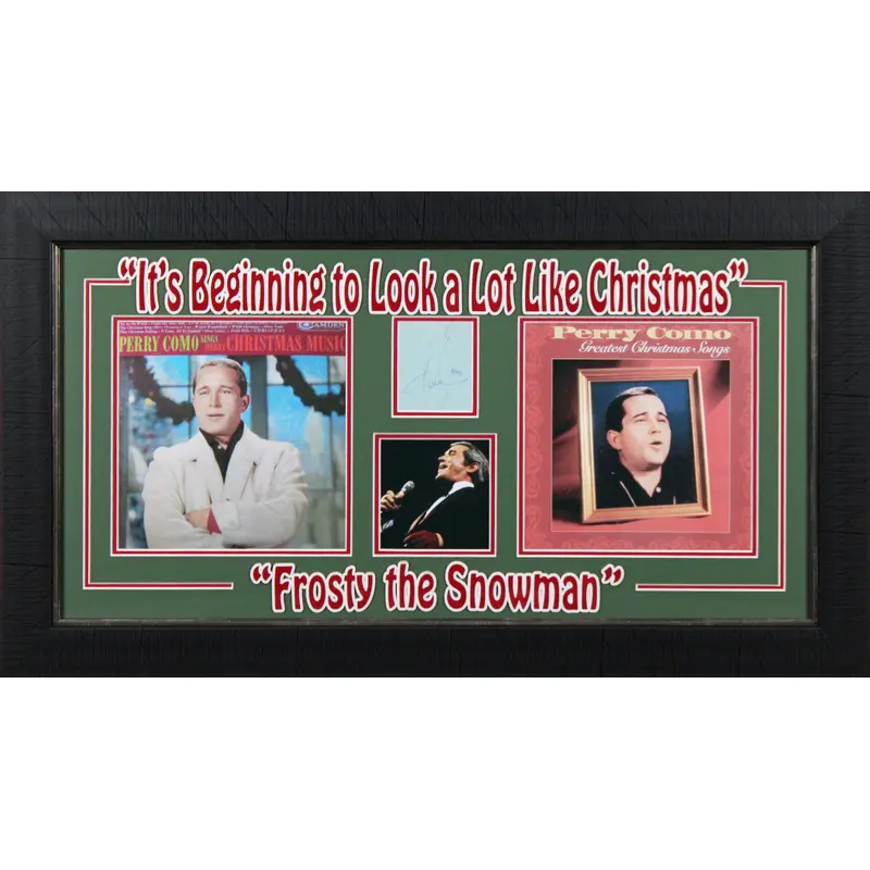 Perry Como Authentic Signed & Framed 2.5x3 Album Page Cut Signature BAS #BN29245