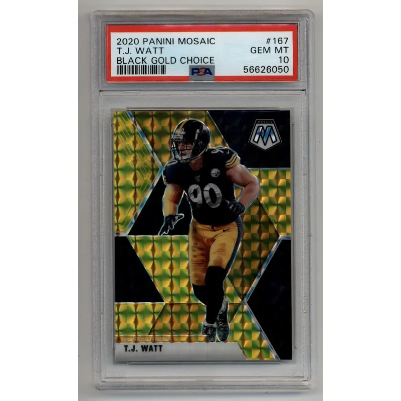 T.J. Watt 2020 Mosaic Black Gold Choice 3/8 #167 PSA 10 Gem Mint