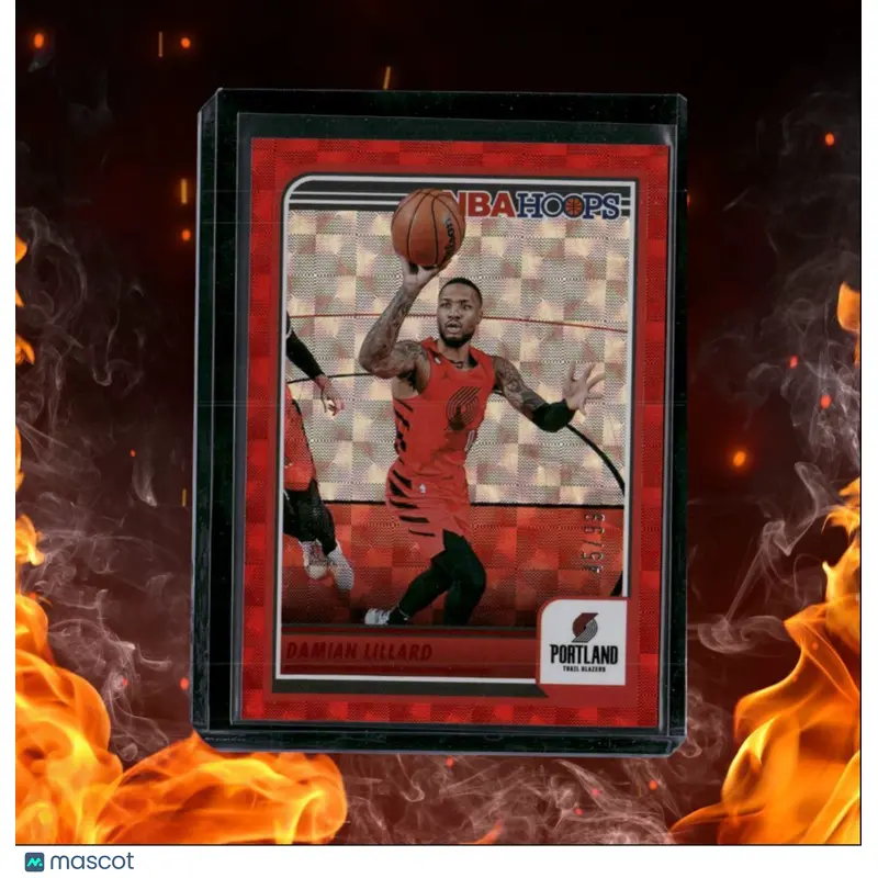 2023-24 Panini NBA Hoops Damian Lillard Red Hyper 45/99 #21