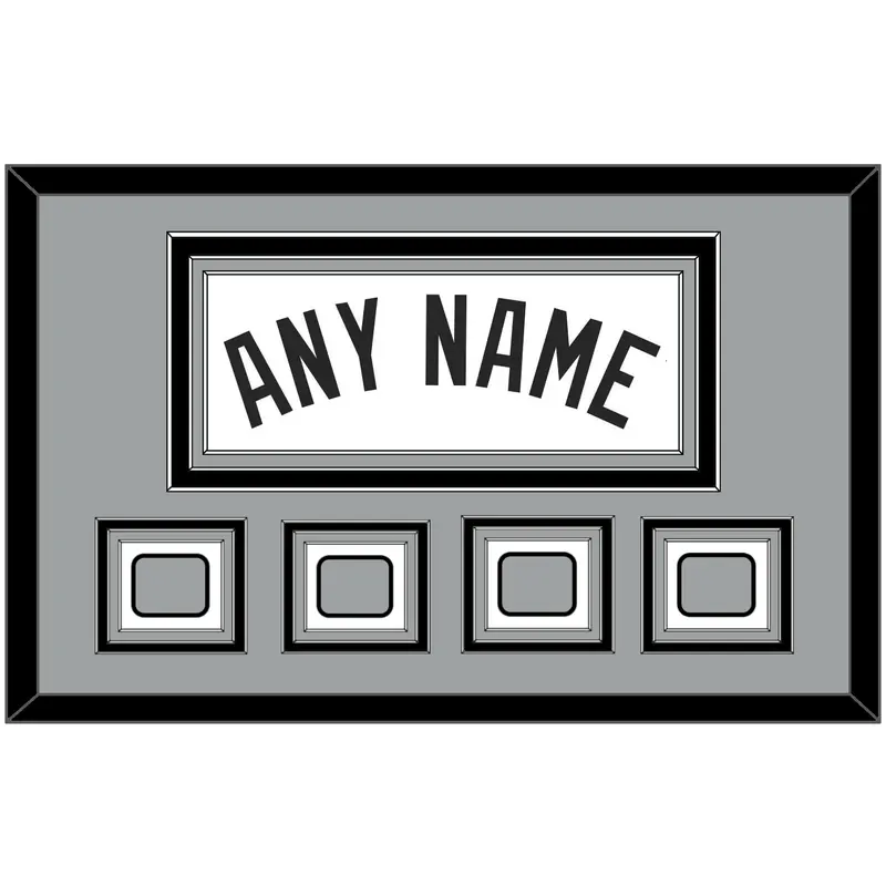 San Antonio Name With 4 Champions Trophy Patches - Home White (2002-2017) - Triple Mat 3