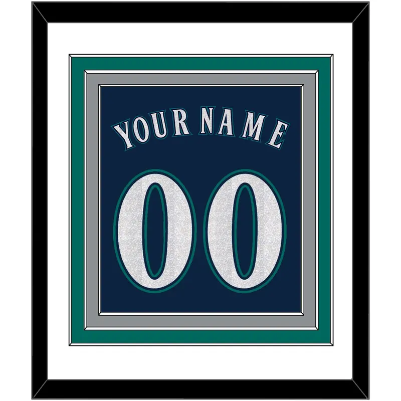 Seattle Name & Number - Alternate Road Navy - Triple Mat 1