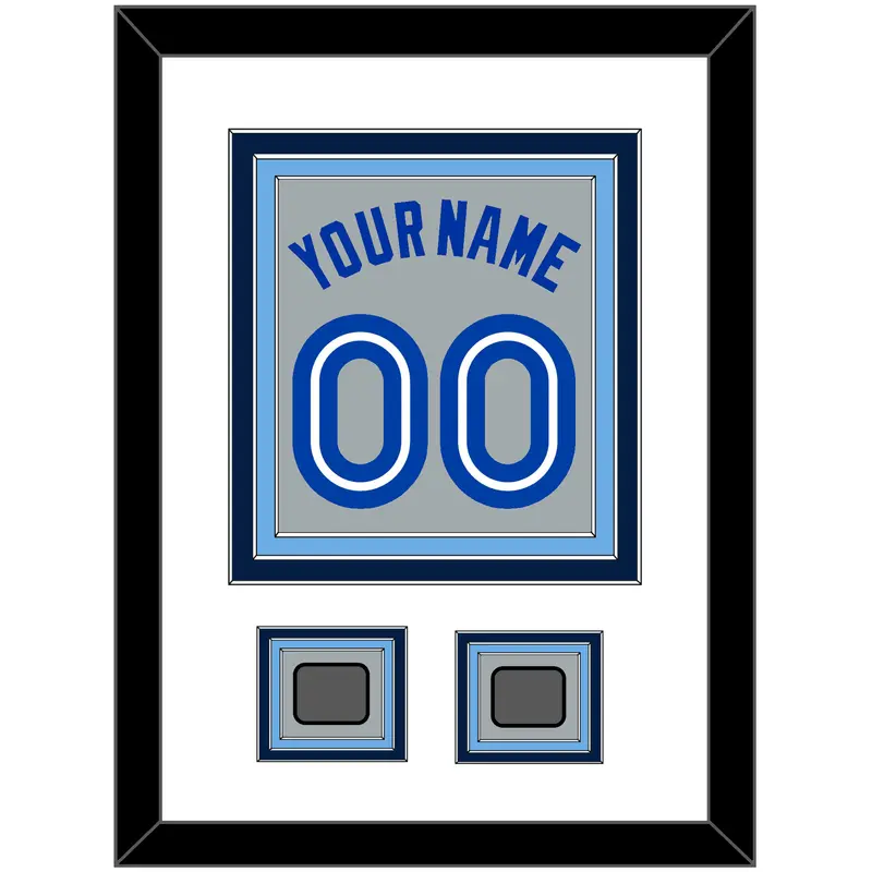 Toronto Name & Number With 2 World Series Patches - Road Gray (1989-1996) - Triple Mat 1