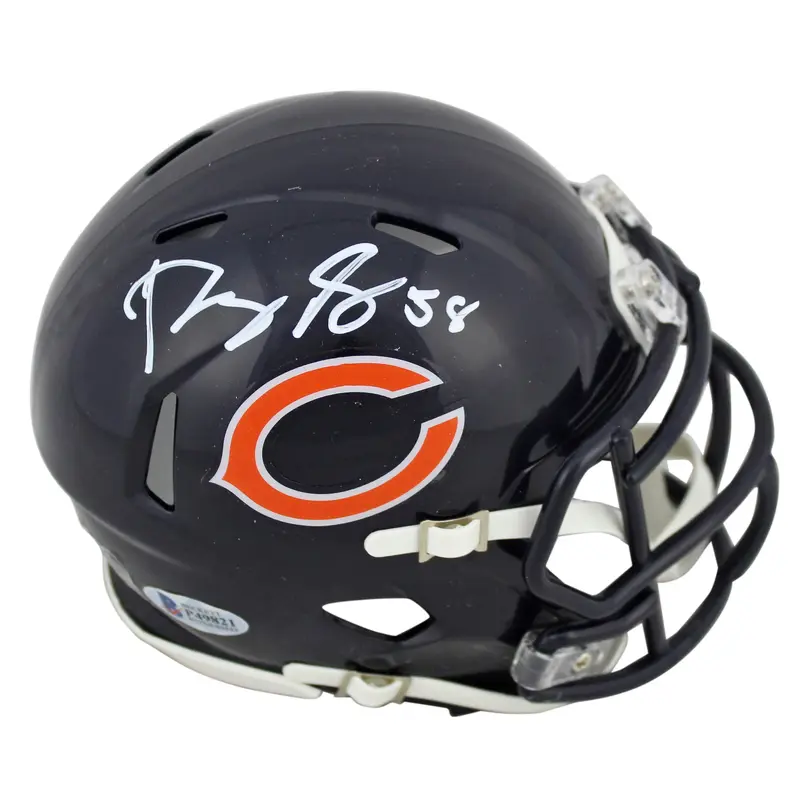 Bears Roquan Smith Authentic Signed Speed Mini Helmet BAS Witnessed