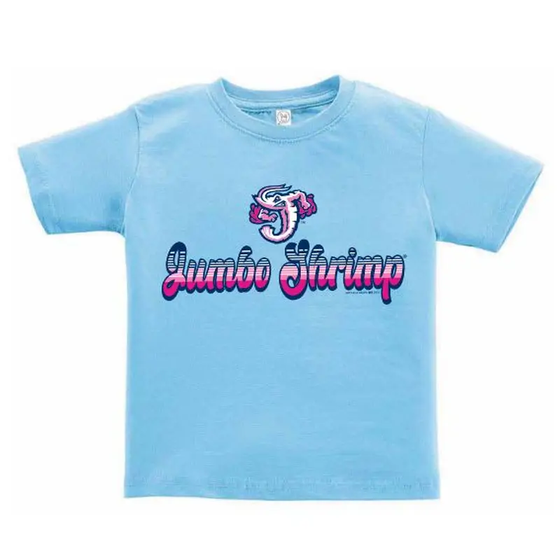 Jacksonville Jumbo Shrimp Soft As A Grape Lt. Blue/Pink Toddler Tee