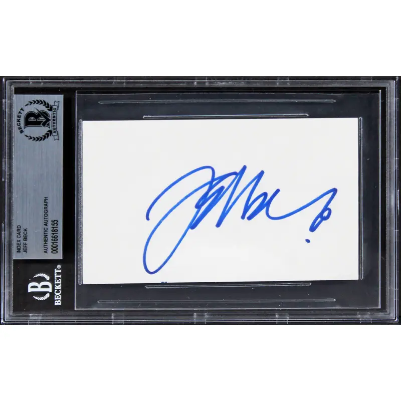 Jeff Beck Musician Authentic Signed 3x5 Index Card Autographed BAS Slabbed