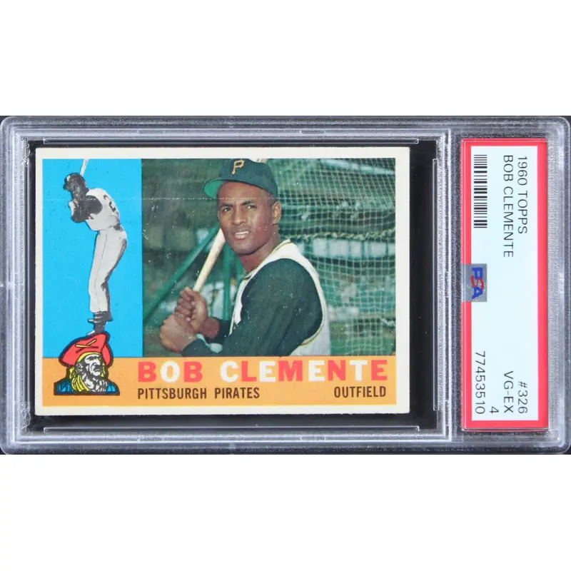Pirates Roberto Clemente 1960 Topps #326 Card Graded VG-EX-4 PSA Slabbed