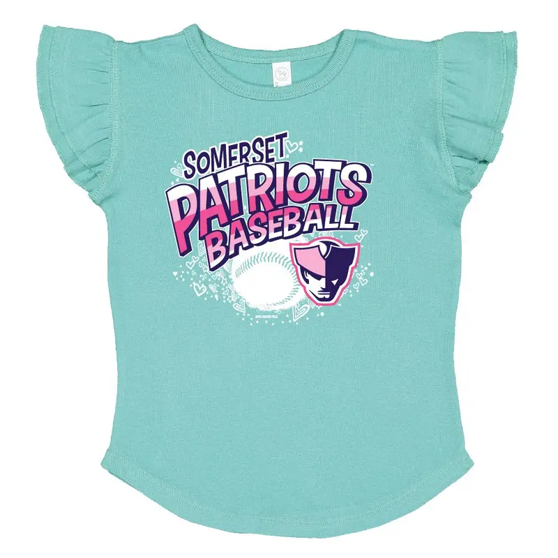 Somerset Patriots Saltwater Toddler Girls Jeannie Flutter Sleeve Tee