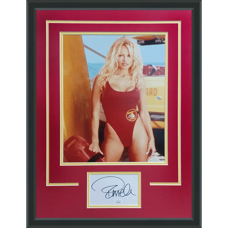 Pamela Anderson Baywatch 11x14 Photo Deluxe Framed with Autograph  JSA