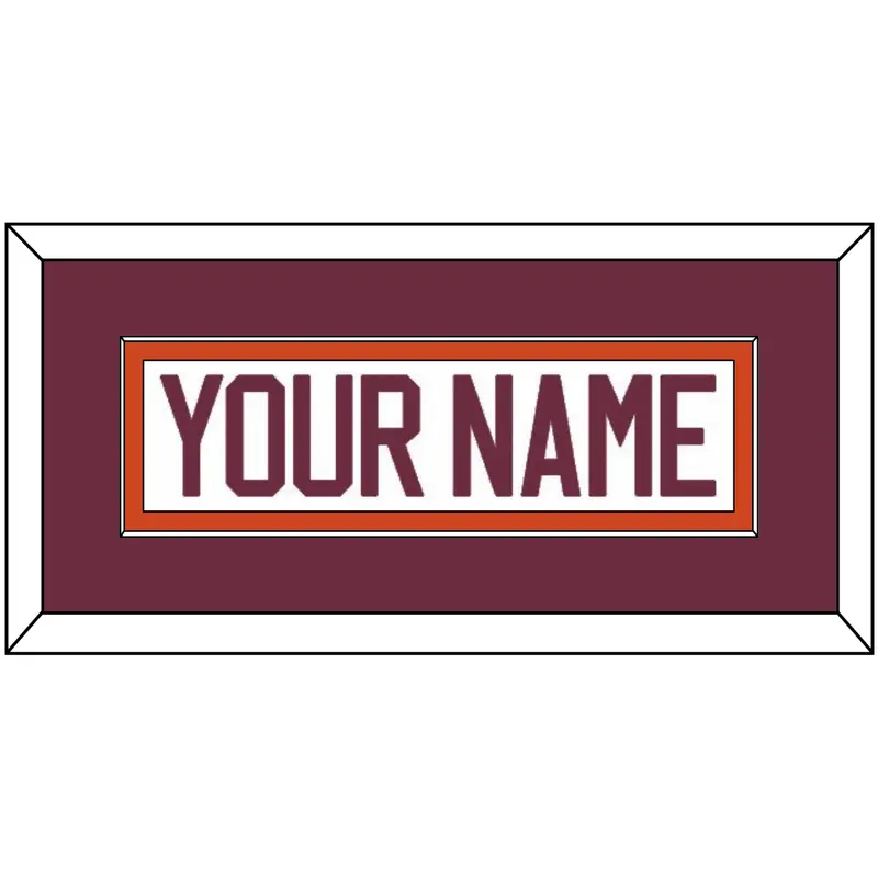 Virginia Tech Hockey Nameplate - Home White - Single Mat 2