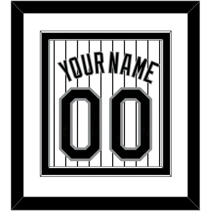 Chicago Name & Number - Home White Pinstripes - Double Mat 1