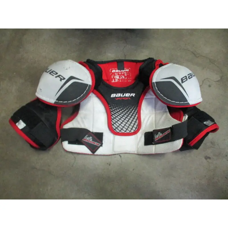 Used Bauer Lil Rookie Hockey Shoulder Pads Size Youth Large