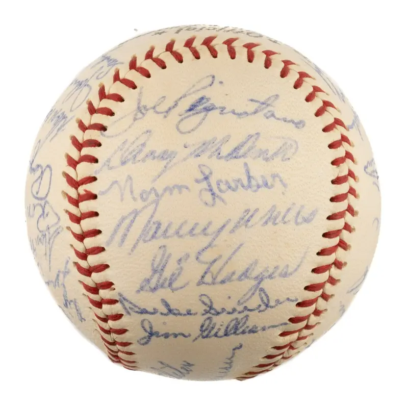 1959 Los Angeles Dodgers World Series Champs Team Signed Baseball Koufax JSA