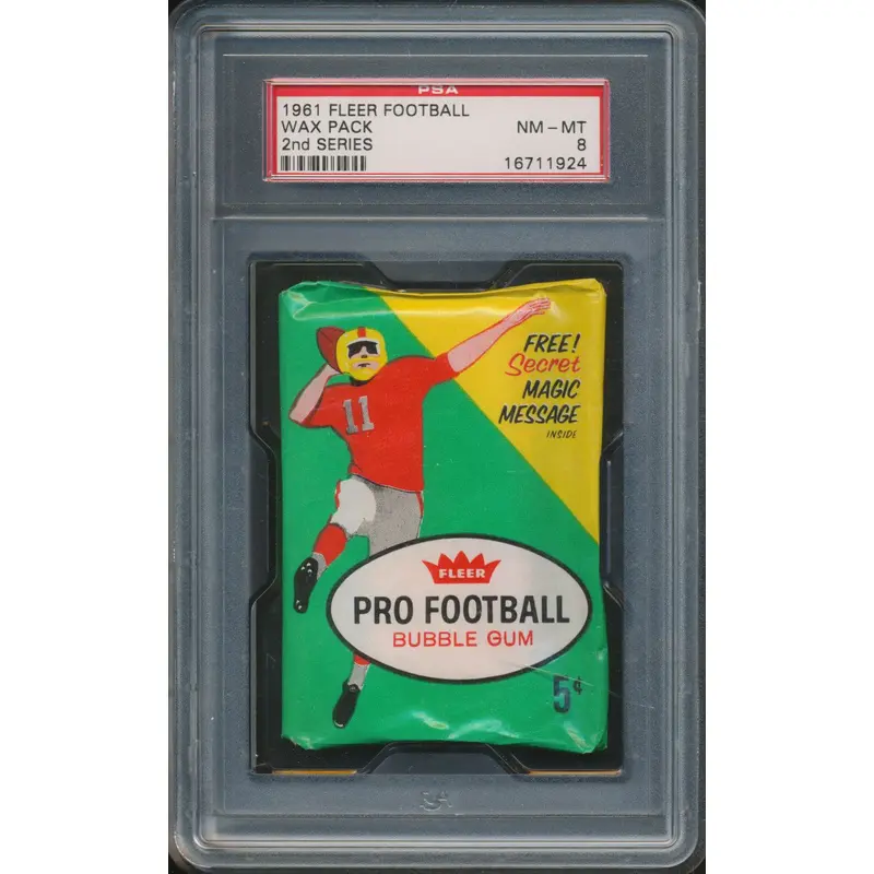 1961 Fleer Football Unopened 2nd Series Wax Pack PSA 9