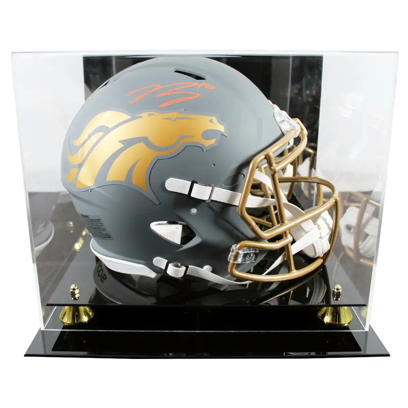 Broncos Bo Nix Signed Slate Full Size Speed Proline Helmet W/ Case BAS Witnessed