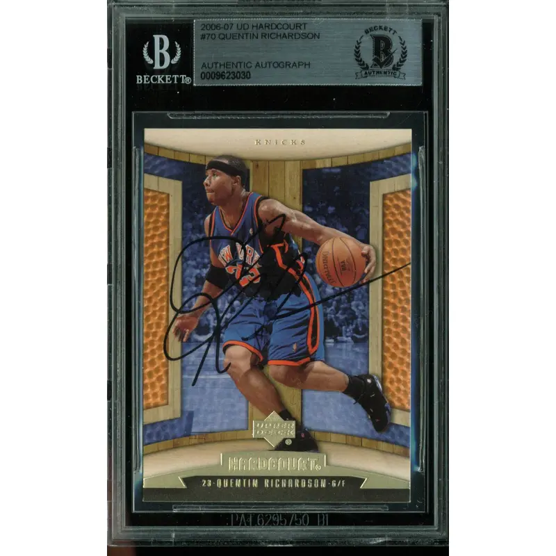 Knicks Quenton Richardson Signed Card 2006 UD Hardcourt #70 BAS Slabbed