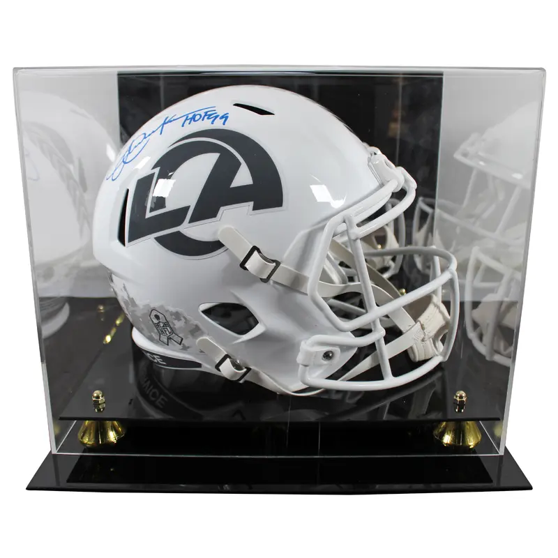 Rams Eric Dickerson "HOF 99" Signed STS III F/S Speed Rep Helmet W/ Case BAS Wit