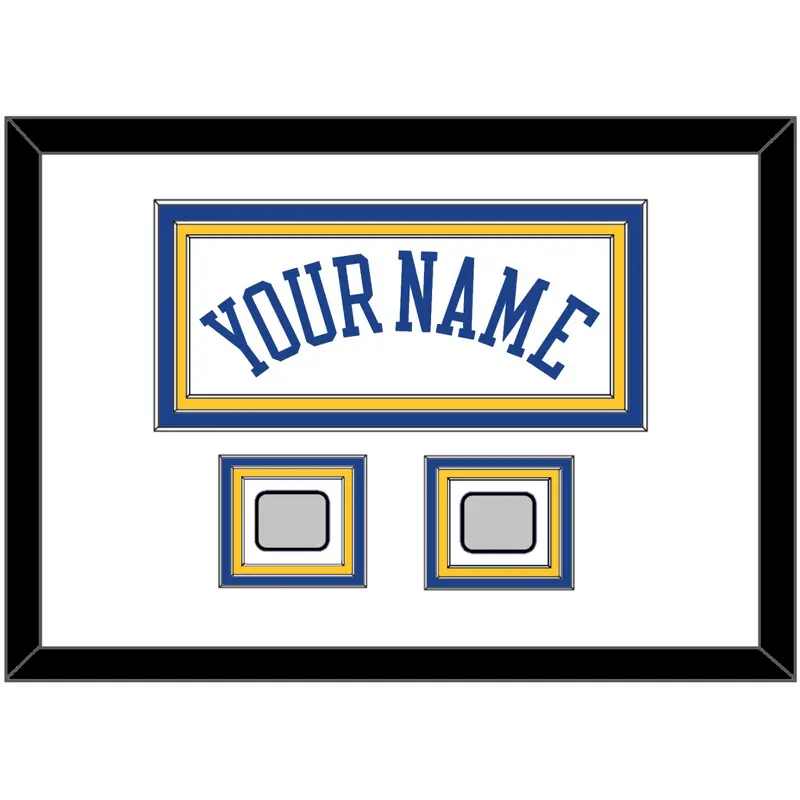 Golden State Name & 2 Finals Patches - Home White (2010-2019) - Triple Mat 1