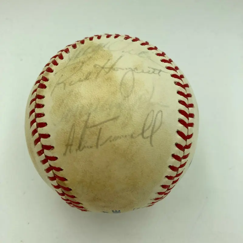 1980 All Star Team Team Signed Baseball Rickey Henderson Carlton Fisk