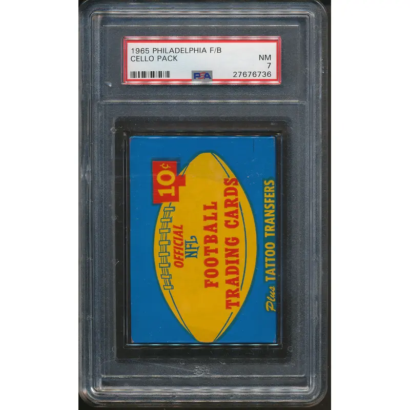 1965 Philadelphia Football Unopened Cello Pack PSA 7