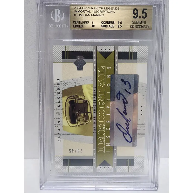 Dan Marino 2004 Upper Deck Legends Immortal Inscriptions Auto #20/45 BGS 9.5 Auto 10