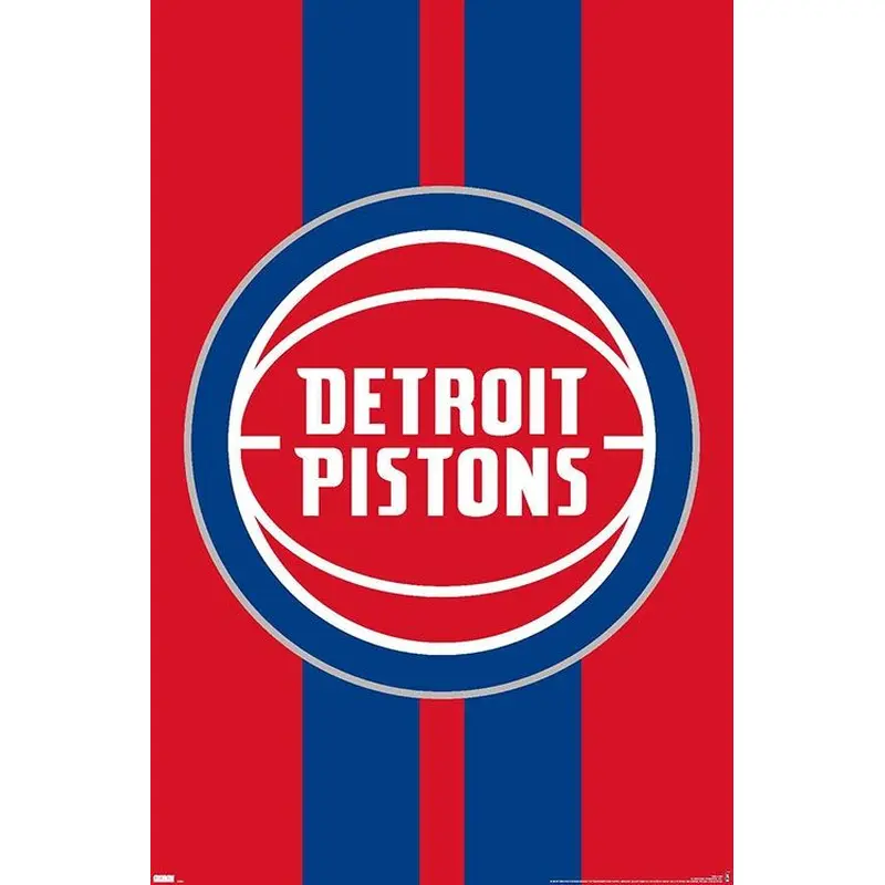 Detroit Pistons Official NBA Basketball Team Logo Poster - Costacos Sports