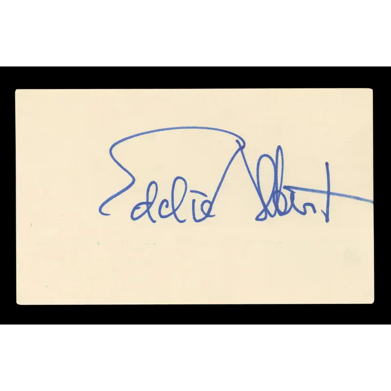 Eddie Albert Green Acres Signed 3x5 Index Card Autographed BAS #AD70161