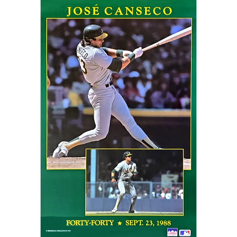 Jose Canseco Oakland A's 40-40 Season Commemorative MLB Poster - Starline 1988