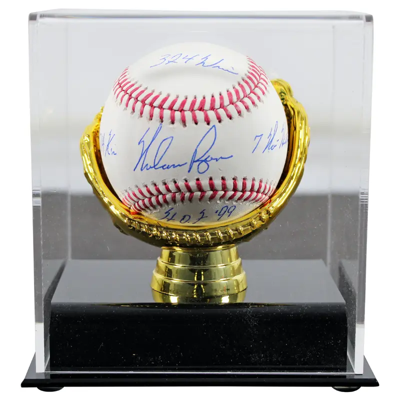 Rangers Nolan Ryan "Career Stat" Authentic Signed Oml Baseball w/ Case BAS