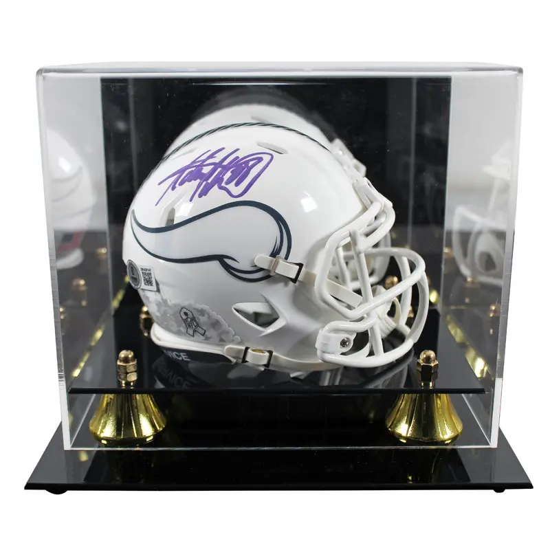 Vikings Adrian Peterson Signed STS III Speed Mini Helmet W/ Case BAS Witnessed