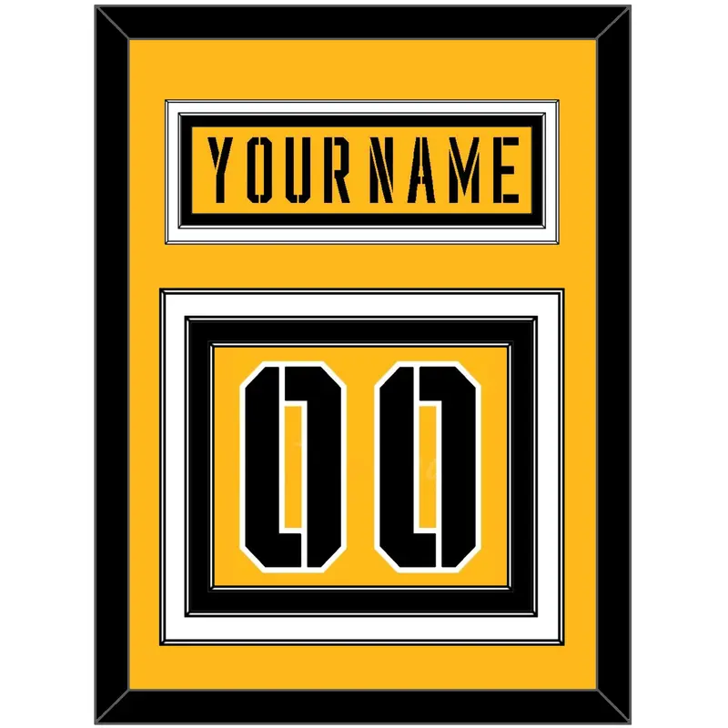 Pittsburgh Nameplate & Number (Back) - 2017 Stadium Series Gold - Triple Mat 2