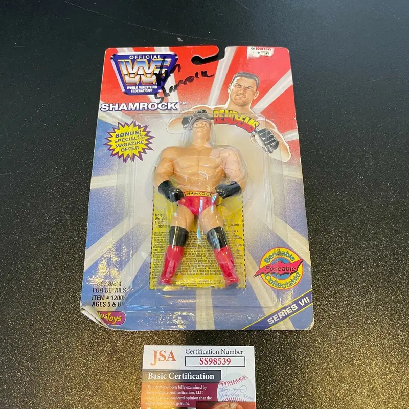 Ken Shamrock Signed 1997 Just Toys Bendems Series #7 Action Figure WWF