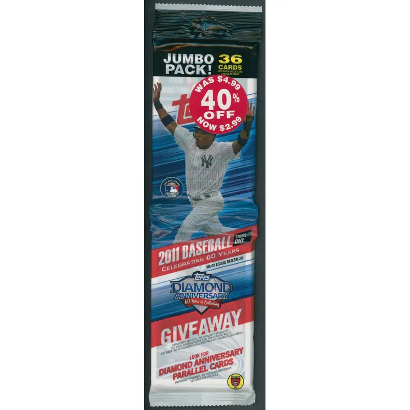 2011 Topps Baseball Unopened Series 1 Jumbo Pack (36)