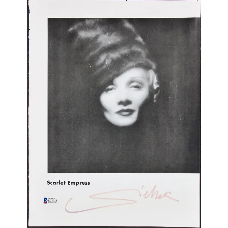 Marlene Dietrich Scarlet Empress Signed 9.25X13.25 Magazine Photo BAS #D23785