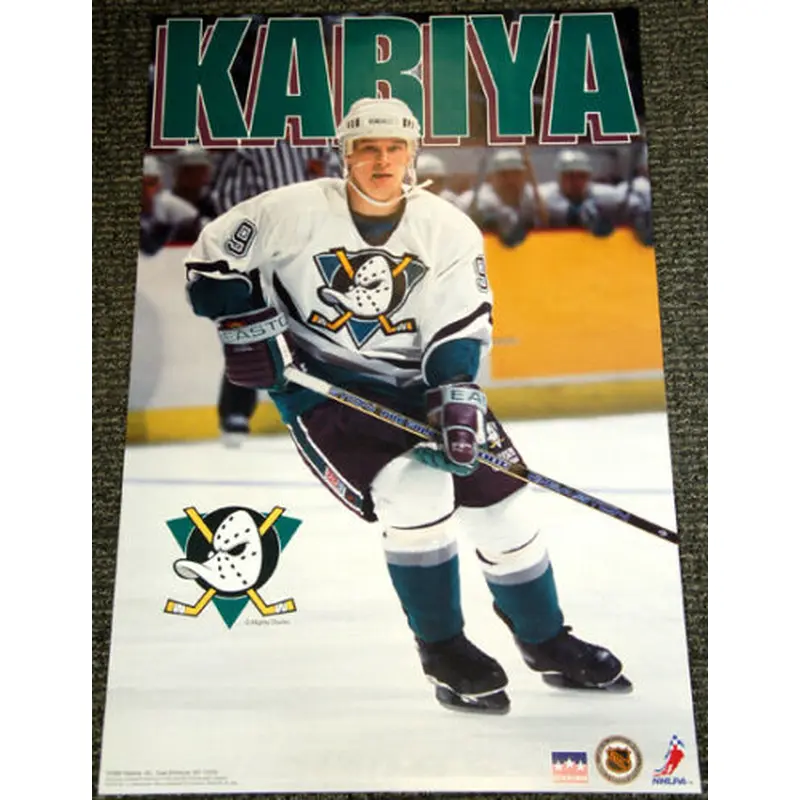 Paul Kariya "Superstar" Anaheim Mighty Ducks NHL Action Poster - Starline 1995