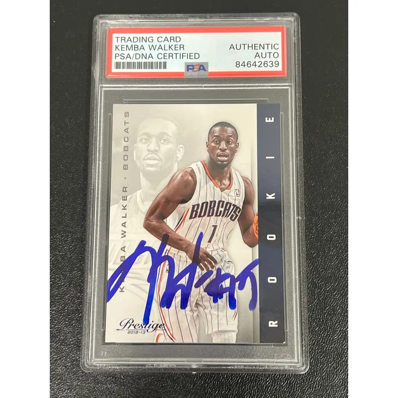 2012 Panini Prestige #156 Kemba Walker Signed Card AUTO PSA Slabbed RC Bobcats