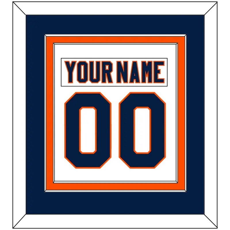 New York Nameplate & Number (Back) Combined - Road White (2007-2010) - Double Mat 3