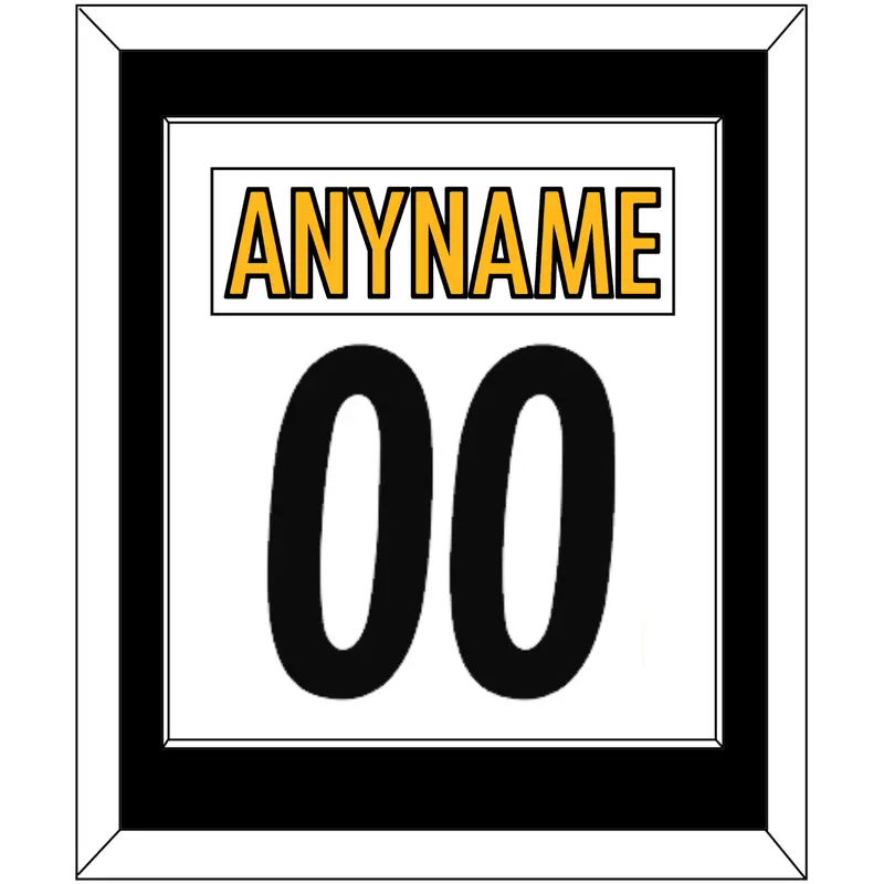 Pittsburgh Nameplate & Number (Back) Combined - Road White - Single Mat 1