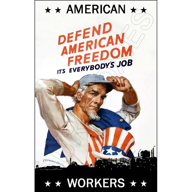 1942 WWII Poster 11X17 - Defend American Freedom - 3089