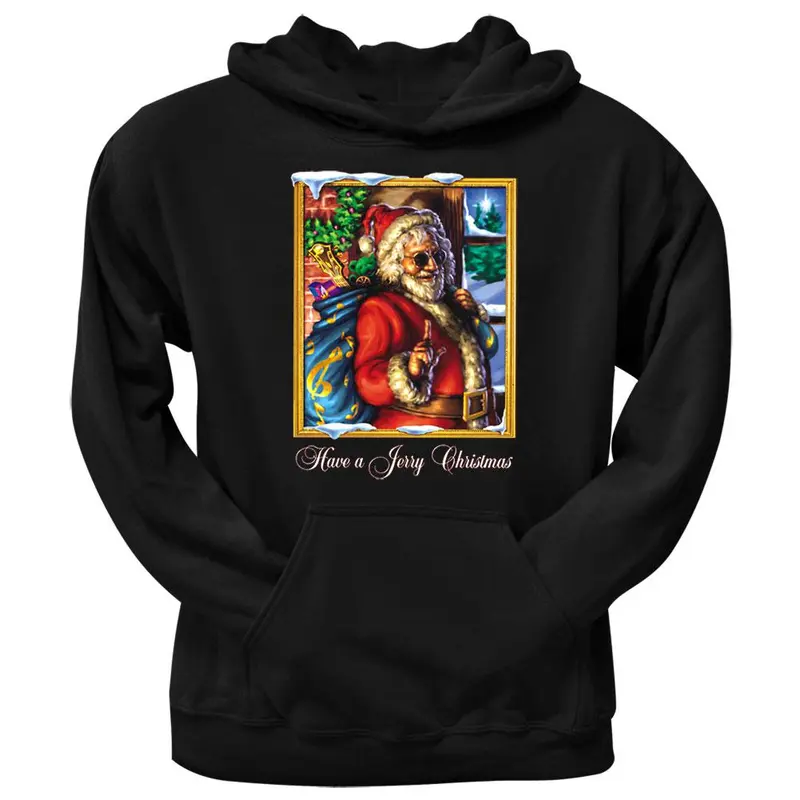 Grateful Dead - Jerry Garcia Christmas Black Pullover Hoodie